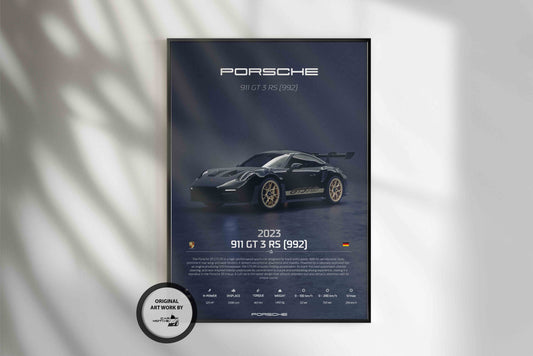 Porsche 911 GT 3 RS (922) (2023) - 3D RENDER STUDIO 3/4 SIDE