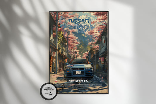 Nissan Skyline GTR-R34 Poster (1999) - Art Work