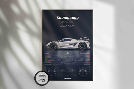 Koenigsegg Jesko Attack 251 (2021) - 3D RENDER STUDIO SIDE