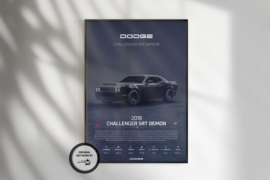 Dodge Challenger SRT Demon (2018) - 3D RENDER STUDIO 3/4 SIDE