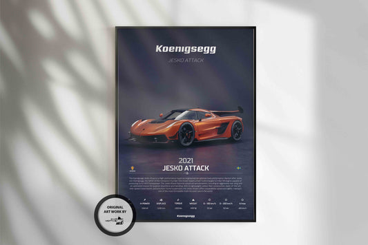 Koenigsegg Jesko Attack (2021) - 3D RENDER STUDIO 3/4 SIDE
