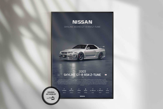 Nissan Skyline GT-R R34 Z-Tune (2003) - 3D RENDER STUDIO 3/4 SIDE