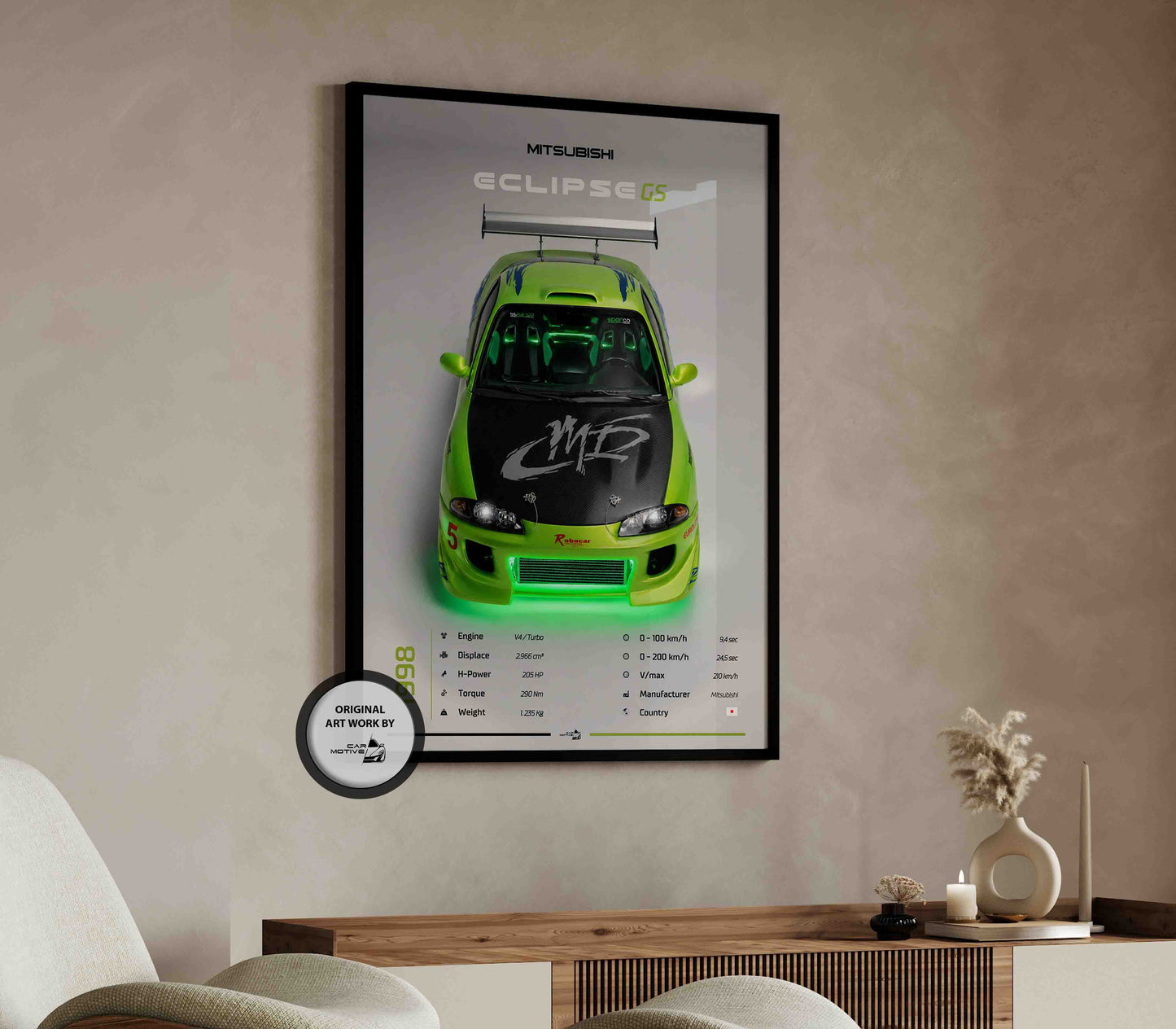 Mitsubishi Eclipse GS (1998) - 3D RENDER STUDIO TOP VIEW
