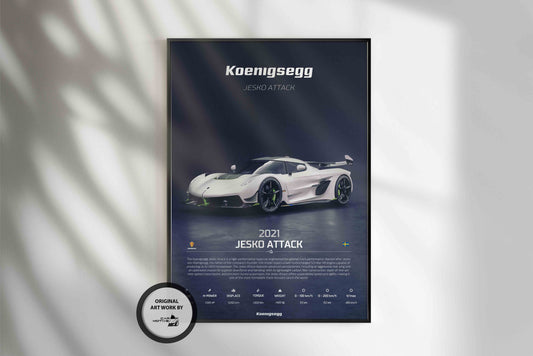 Koenigsegg Jesko Attack 251 (2021) - 3D RENDER STUDIO 3/4 SIDE