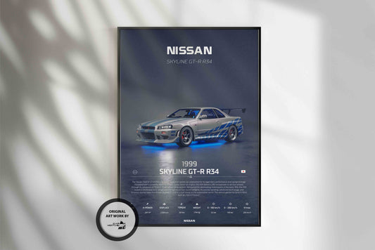 Nissan Skyline GT-R R34 (1999) - 3D RENDER STUDIO 3/4 SIDE