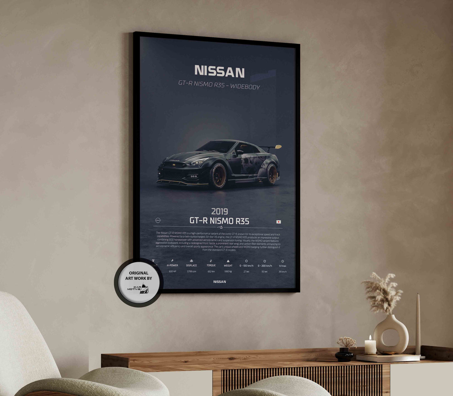 Nissan GT-R Nismo R35 Widebody (2019) - 3D RENDER STUDIO 3/4 SIDE