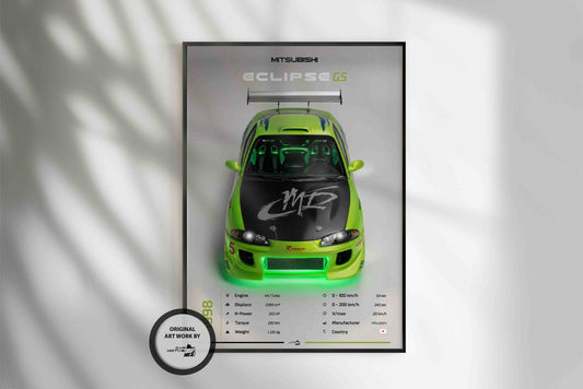 Mitsubishi Eclipse GS (1998) - 3D RENDER STUDIO TOP VIEW