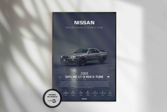 Nissan Skyline GT-R R34 S-Tune (2003) - 3D RENDER STUDIO 3/4 SIDE