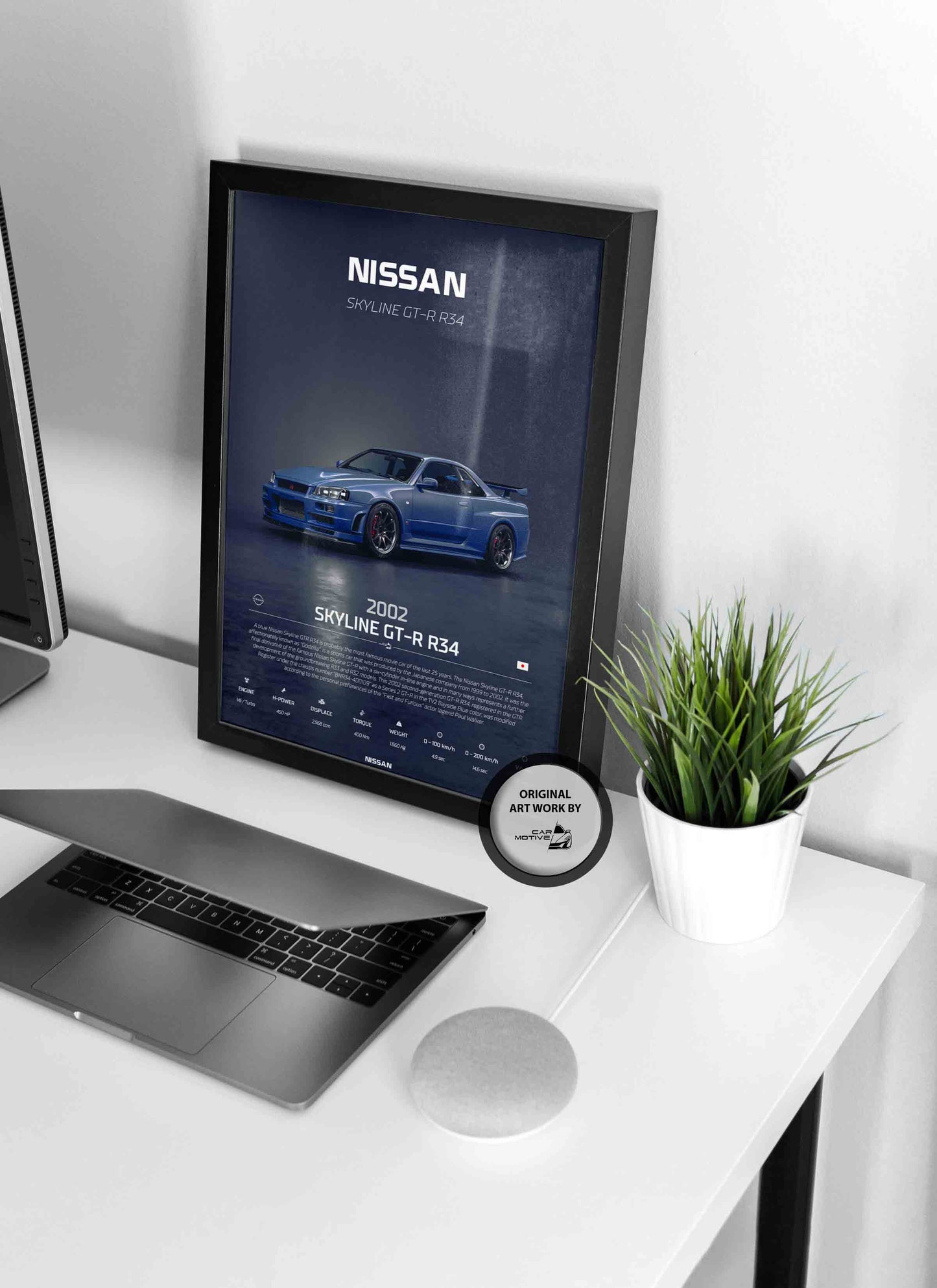 Nissan Skyline GT-R R34 (2002) - 3D RENDER STUDIO 3/4 SIDE