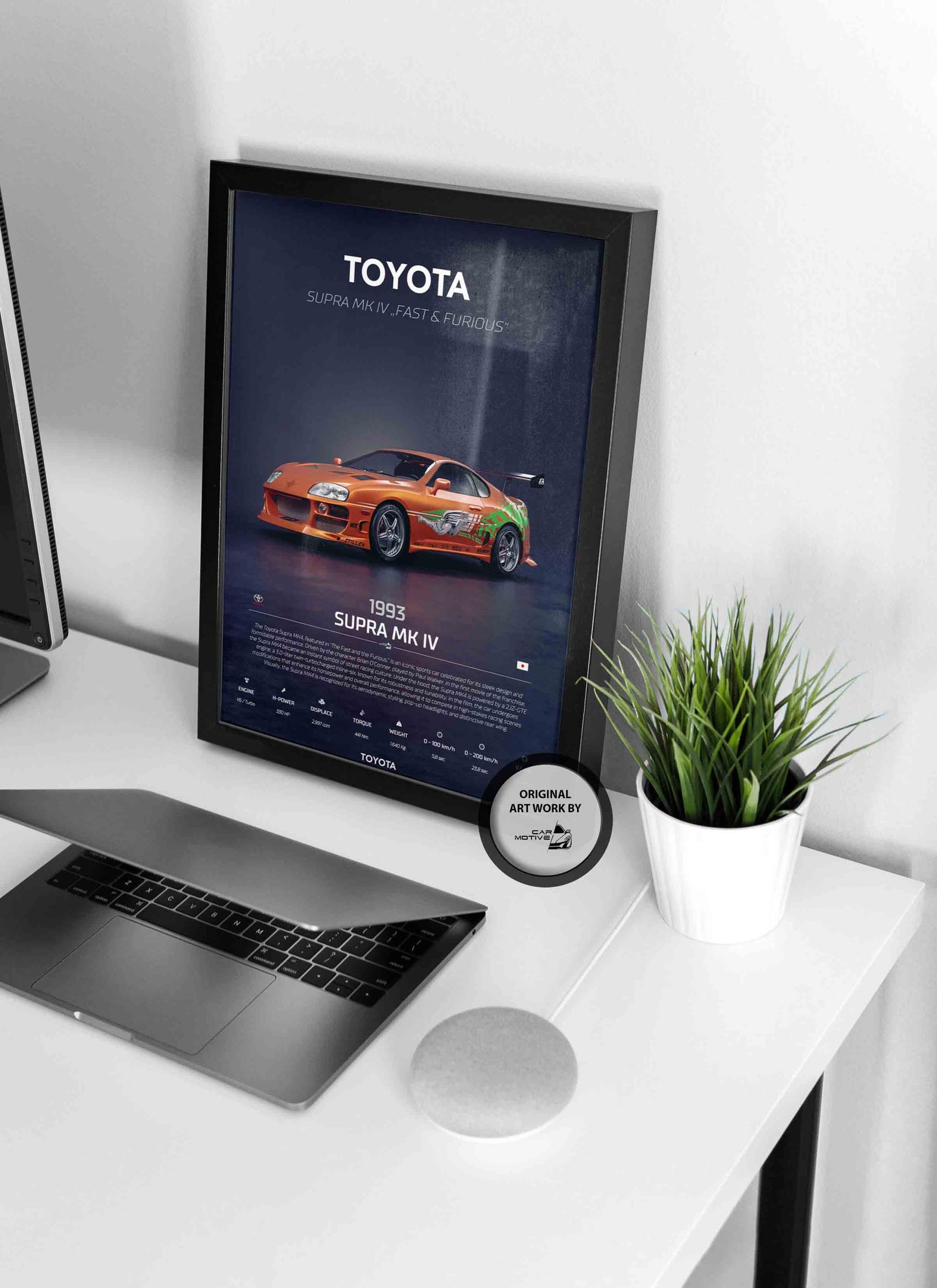 Toyota Supra MK 4 (1993) - 3D RENDER STUDIO 3/4 SIDE