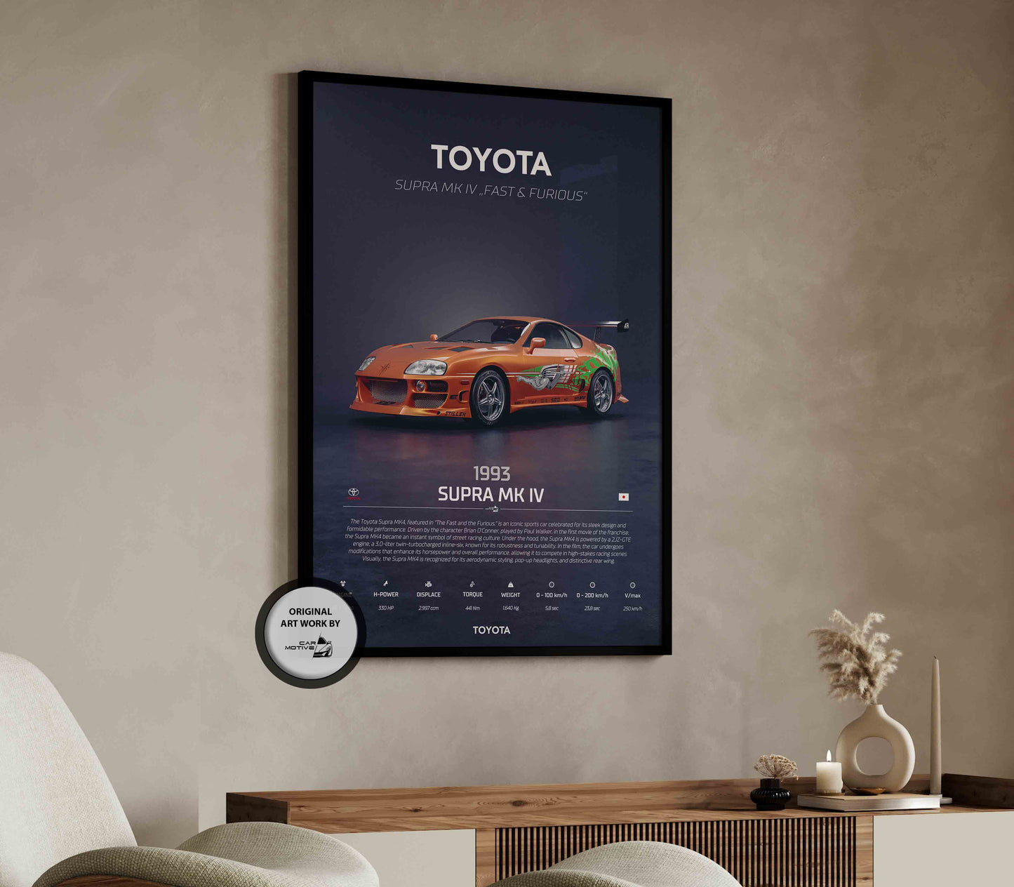 Toyota Supra MK 4 (1993) - 3D RENDER STUDIO 3/4 SIDE