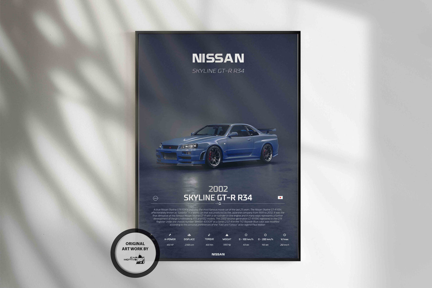 Nissan Skyline GT-R R34 (2002) - 3D RENDER STUDIO 3/4 SIDE