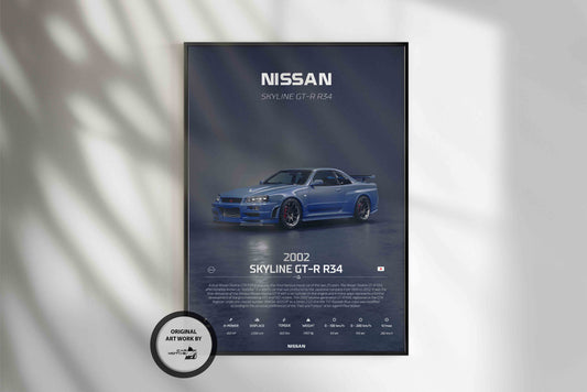 Nissan Skyline GT-R R34 (2002) - 3D RENDER STUDIO 3/4 SIDE