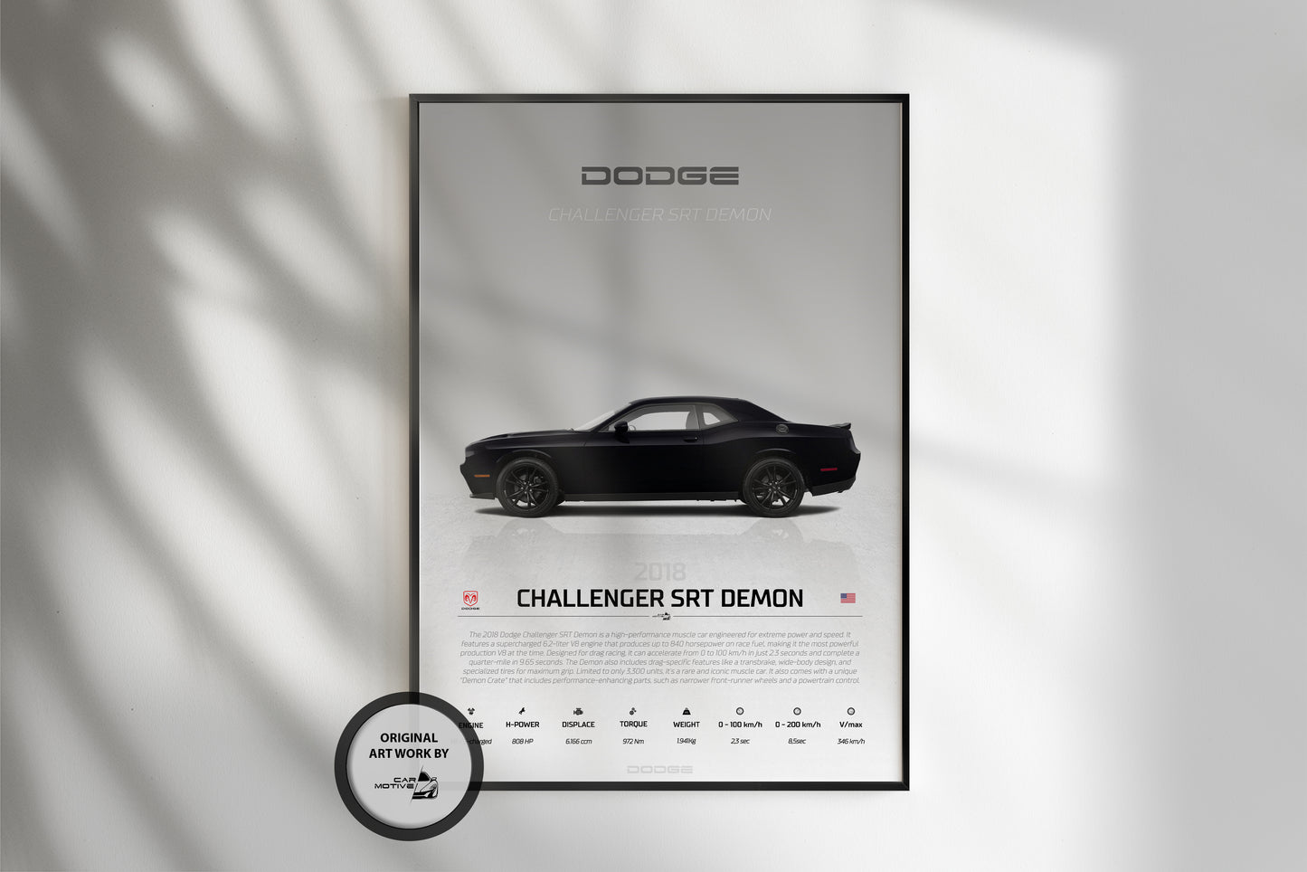Dodge Challenger SRT Demon (2018) - STUDIO MONTAGE SIDE
