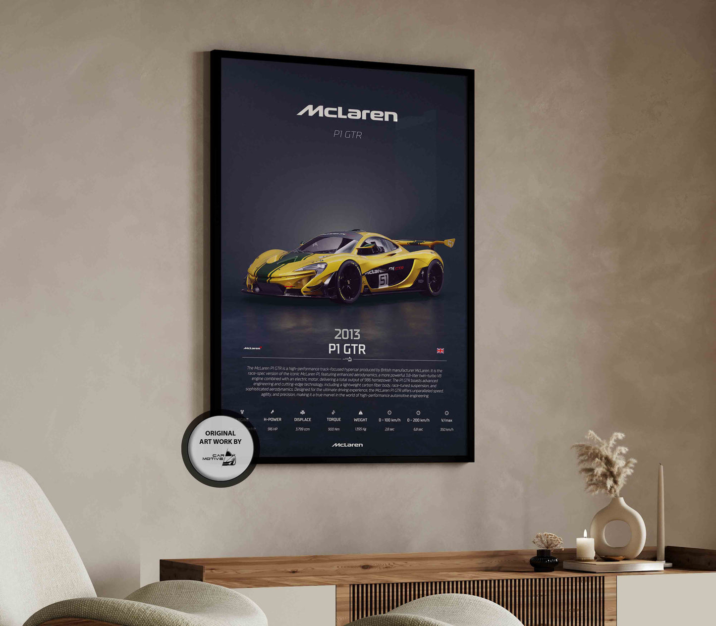 McLaren P1 GTR (2013) - 3D RENDER STUDIO 3/4 SIDE