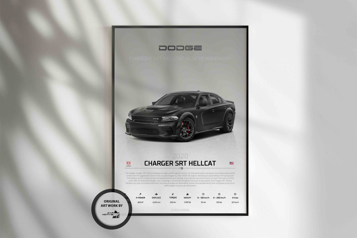 Dodge Charger SRT Hellcat (2020) - STUDIO MONTAGE 3/4 SIDE