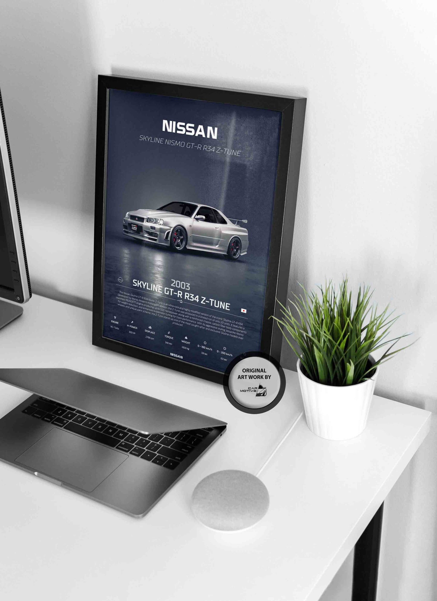 Nissan Skyline GT-R R34 Z-Tune (2003) - 3D RENDER STUDIO 3/4 SIDE