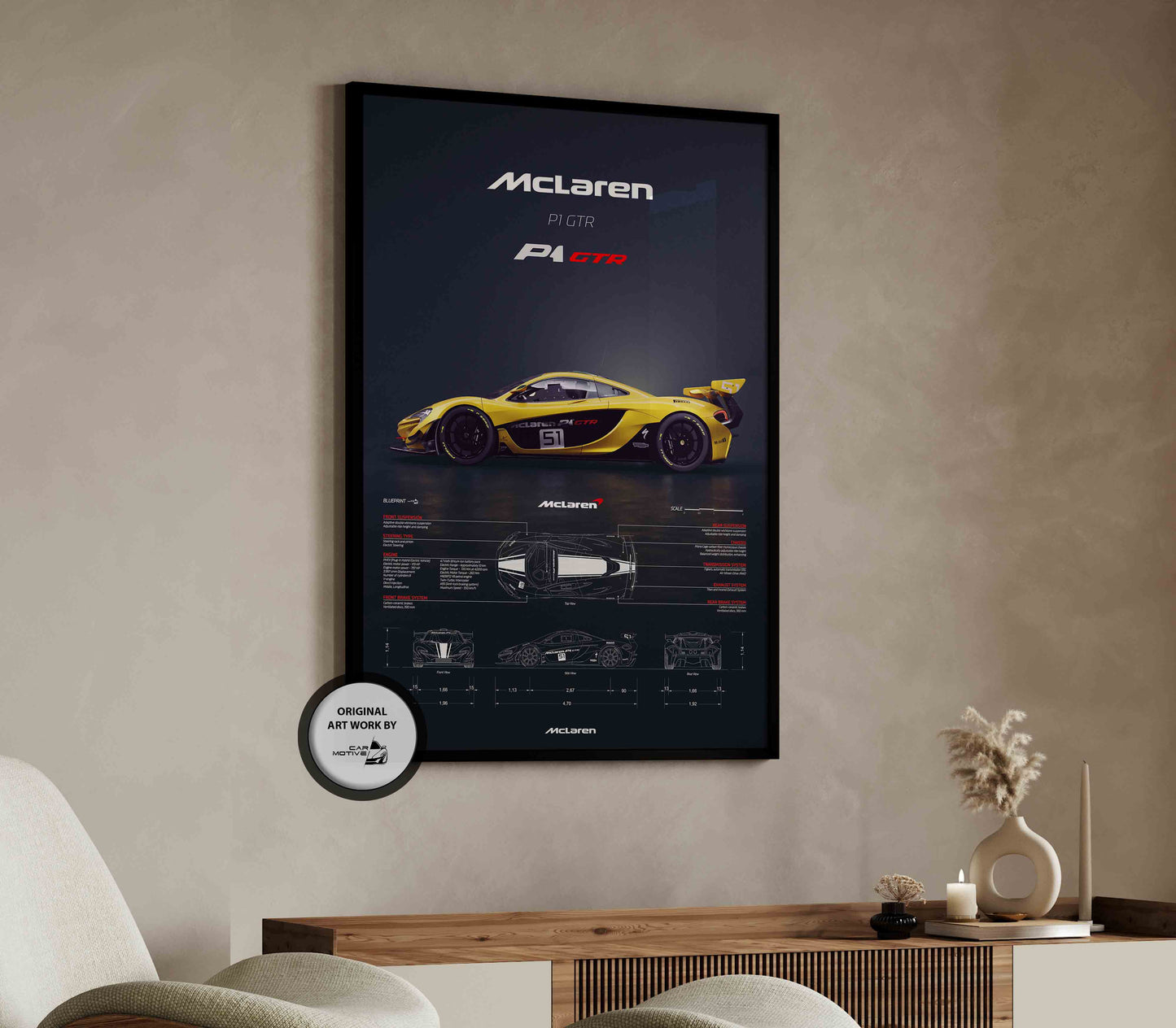 McLaren P1 GTR (2013) - 3D RENDER STUDIO SIDE