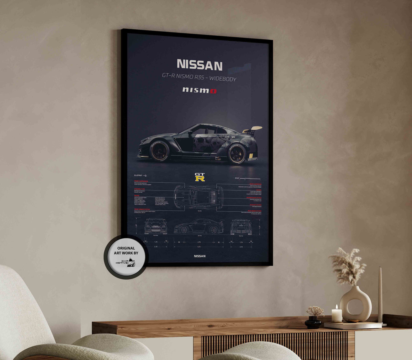 Nissan GT-R Nismo R35 Widebody (2019)  - 3D RENDER STUDIO SIDE