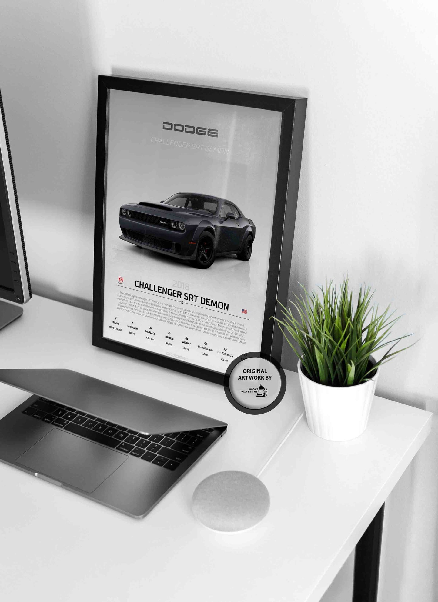 Dodge Challenger SRT Demon (2018) - STUDIO MONTAGE 3/4 SIDE