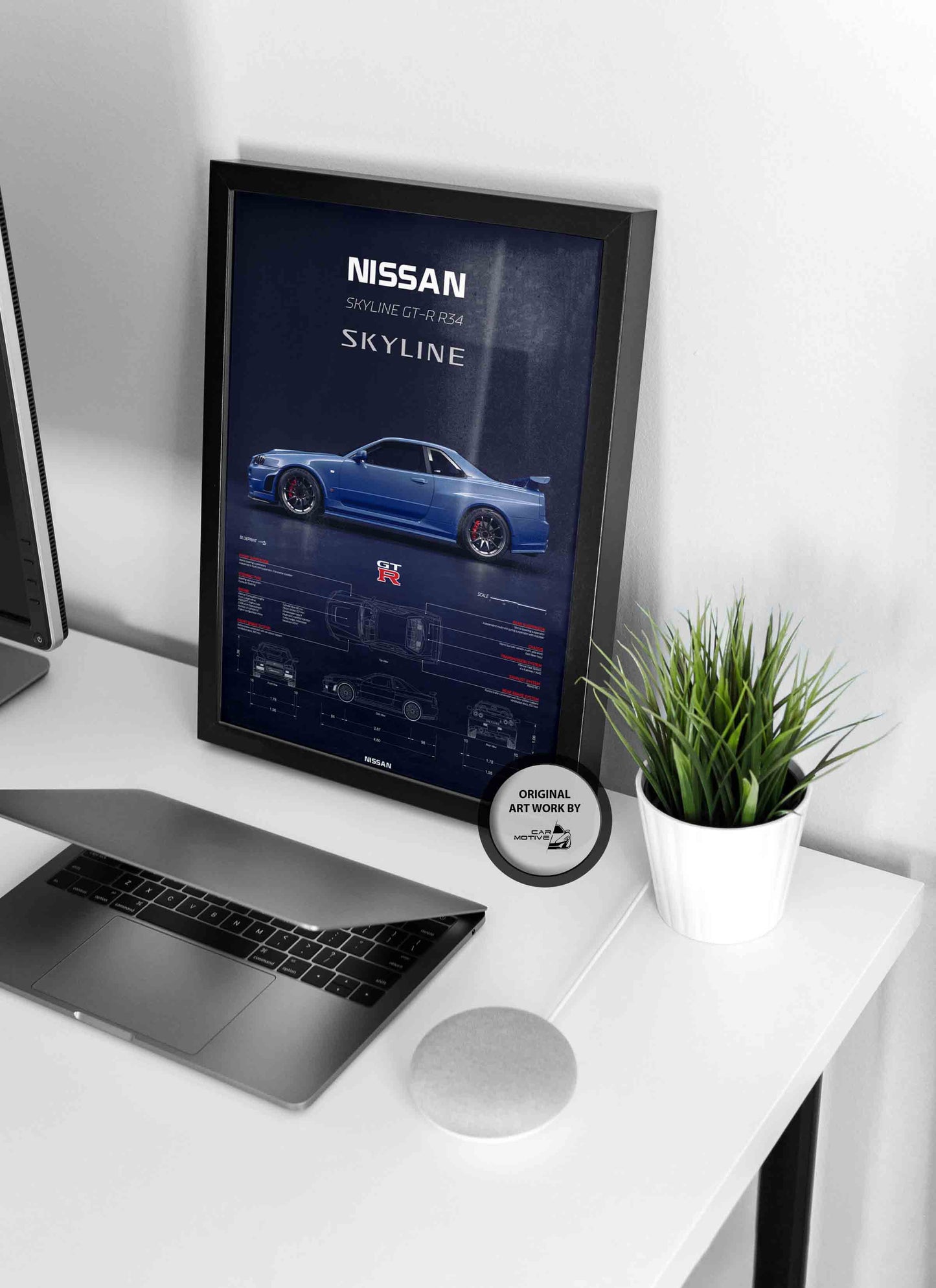 Nissan Skyline GT-R R34 (2002) - 3D RENDER STUDIO SIDE