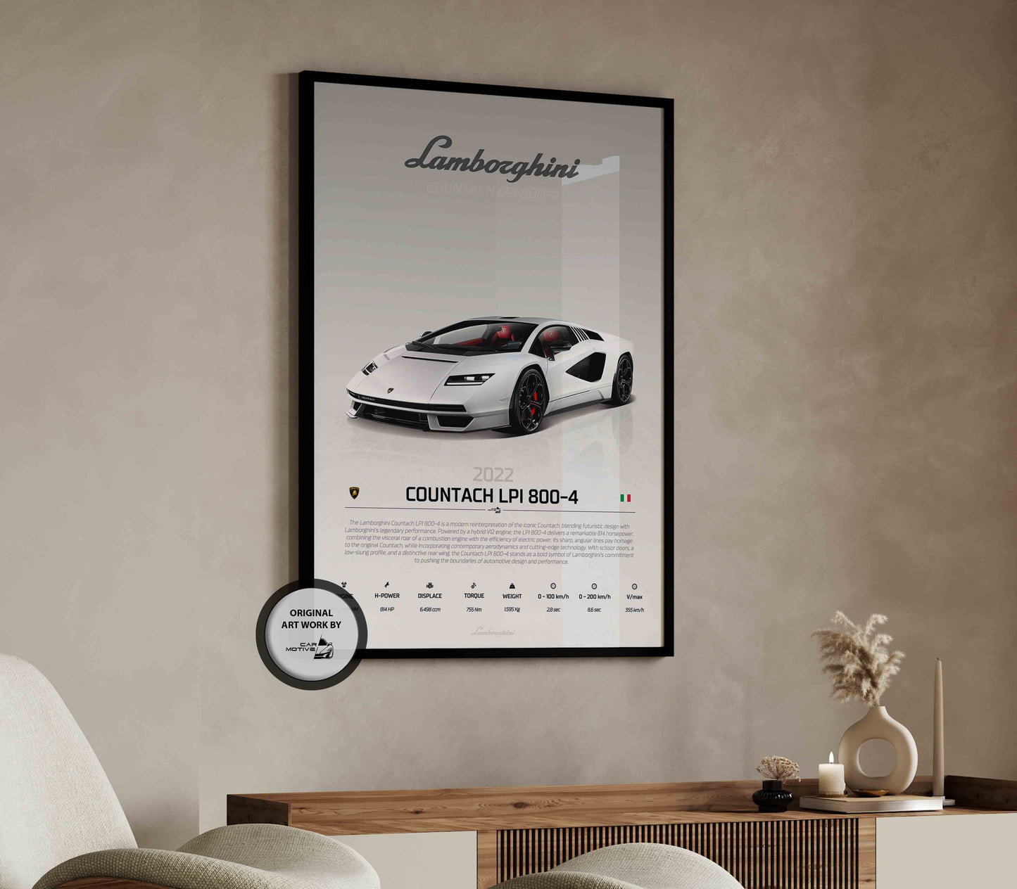 Lamborghini Countach LPI 800-4 (2022) - STUDIO MONTAGE 3/4 SIDE