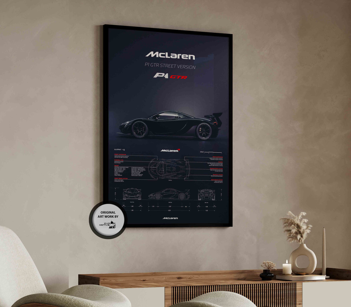 McLaren P1 GTR Street Version (2013) - 3D RENDER STUDIO SIDE