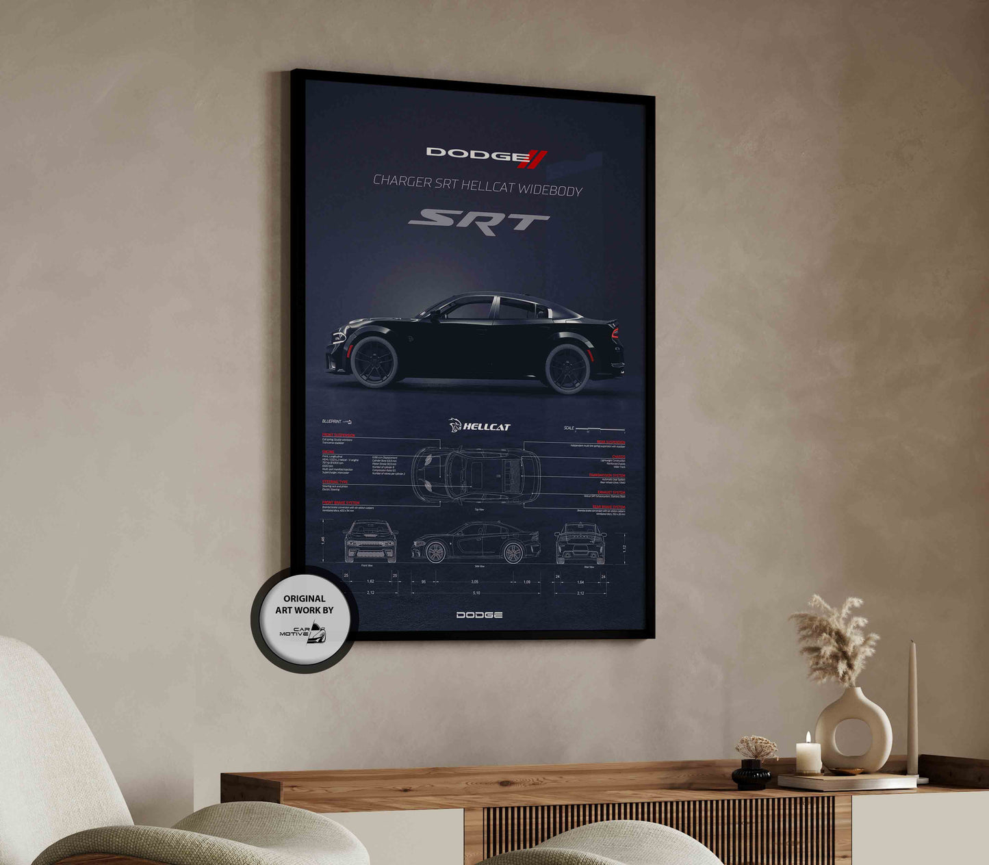 Dodge Charger SRT Hellcat (2020) - 3D RENDER STUDIO SIDE