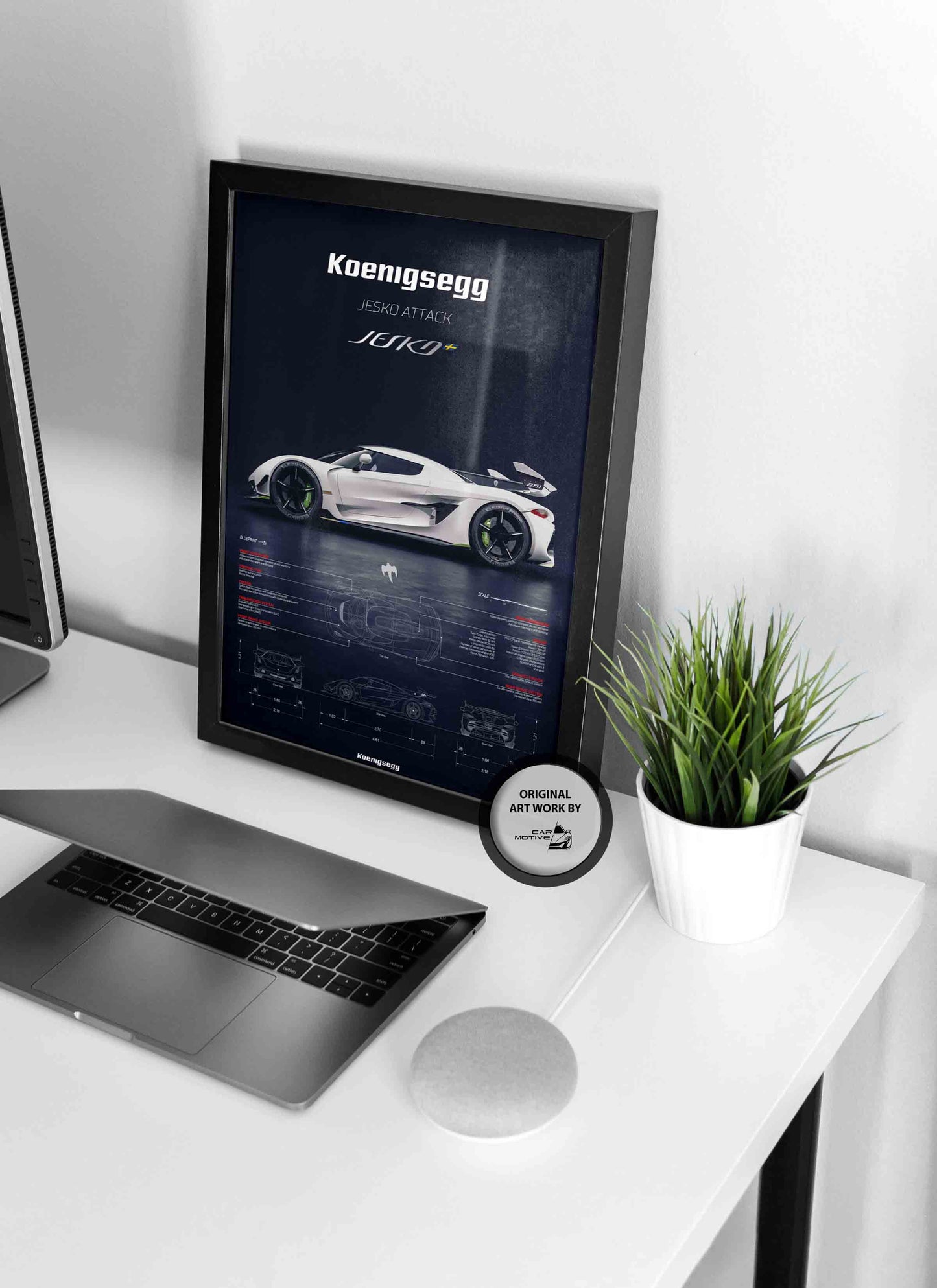 Koenigsegg Jesko Attack 251 (2021) - 3D RENDER STUDIO SIDE