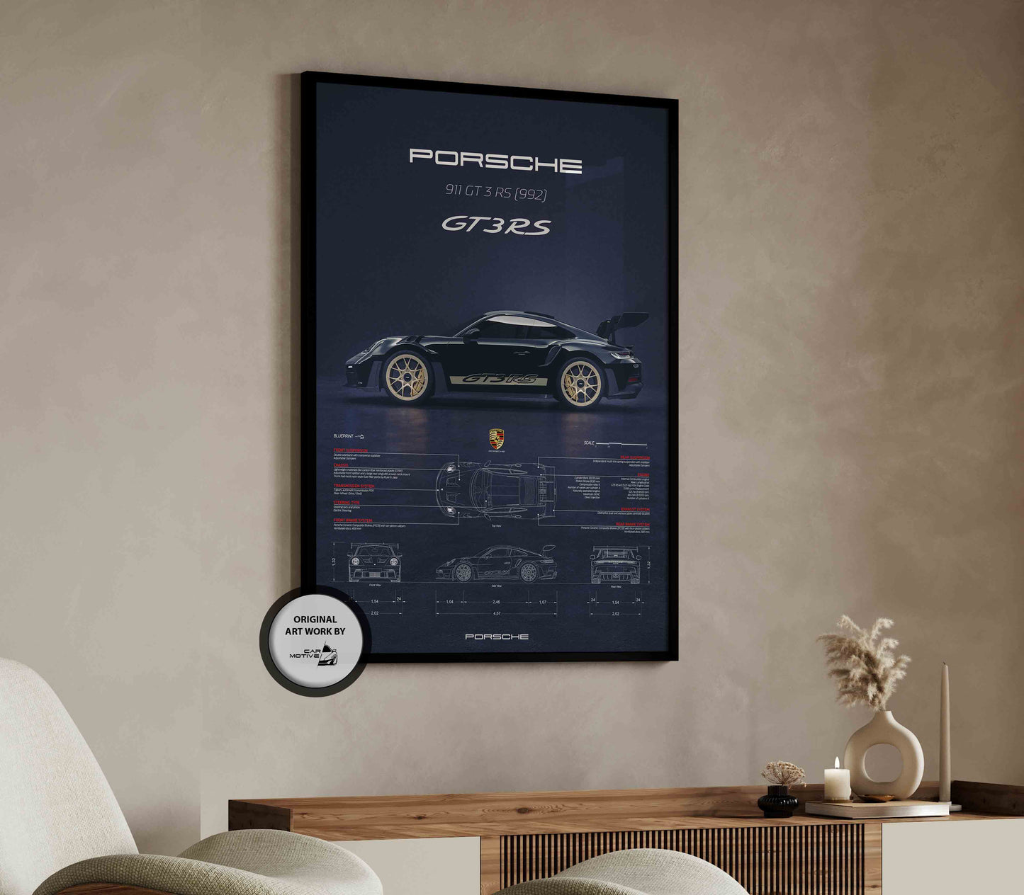 Porsche 911 GT 3 RS (922) (2023) - 3D RENDER STUDIO SIDE