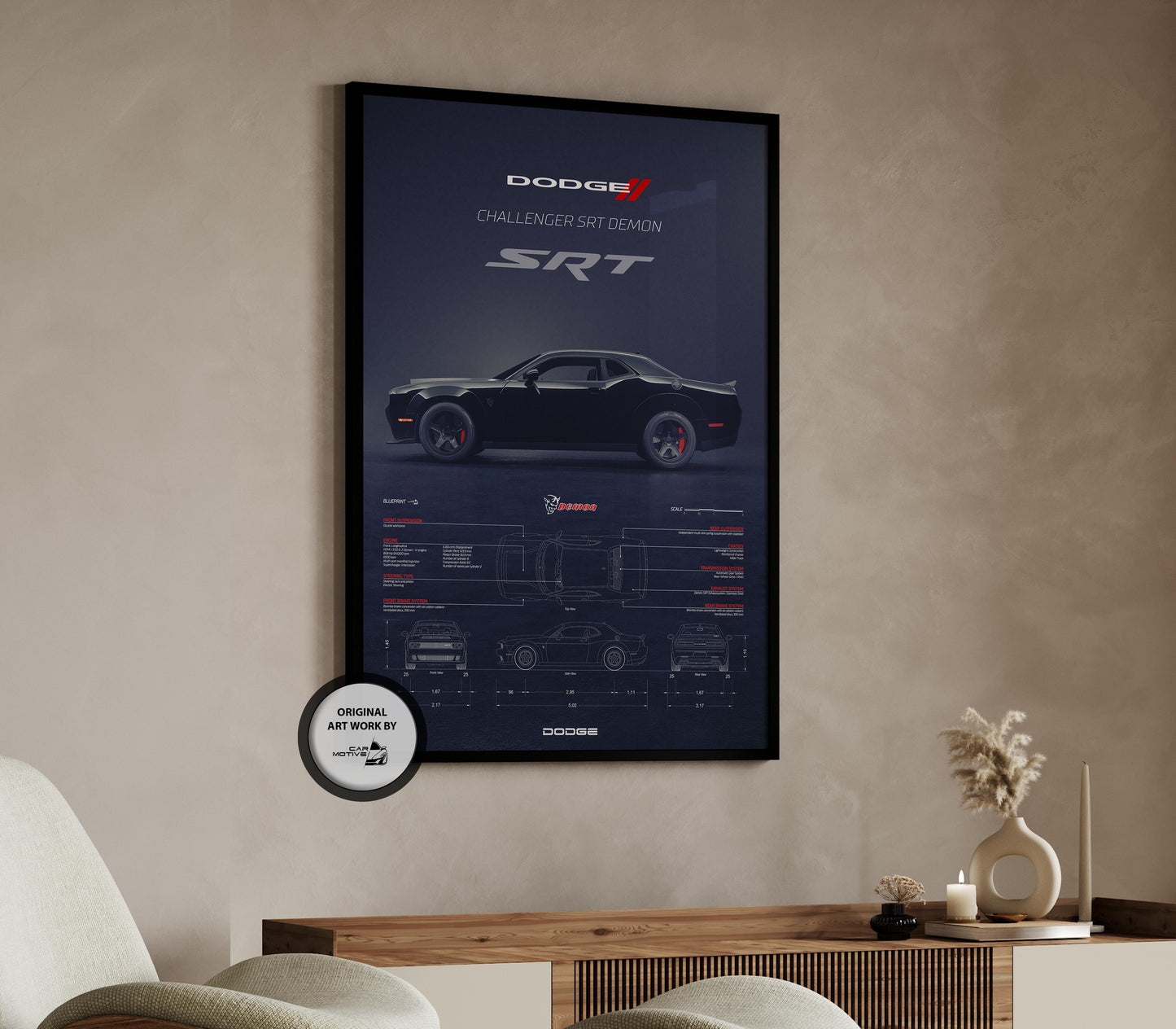 Dodge Challenger SRT Demon (2018) - 3D RENDER STUDIO SIDE