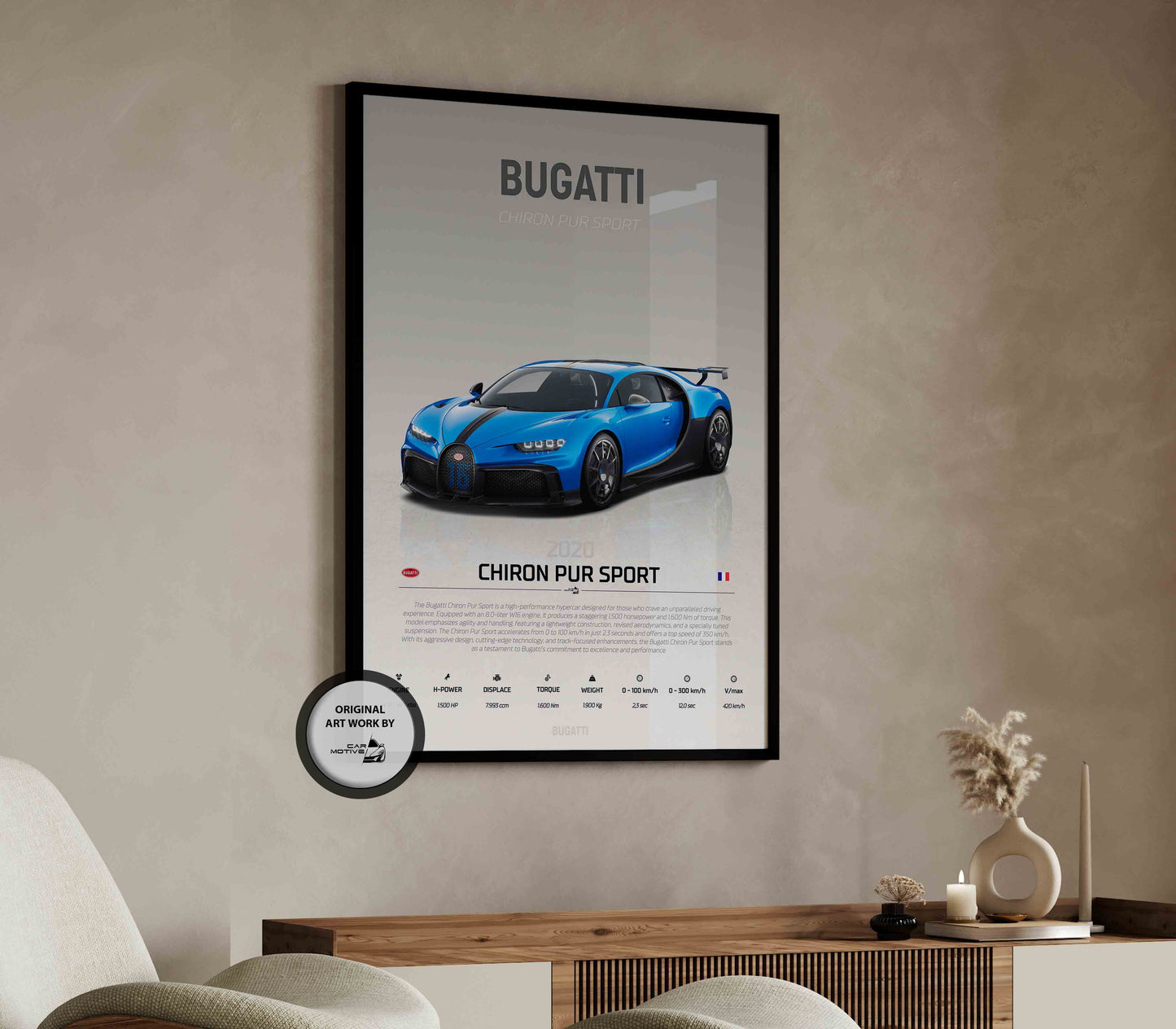 Bugatti Chiron Pur Sport (2020) - STUDIO MONTAGE 3/4 SIDE