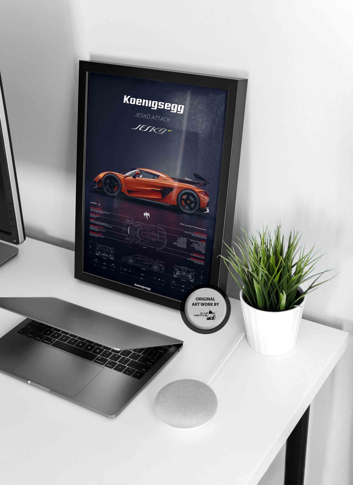 Koenigsegg Jesko Attack (2021) - 3D RENDER STUDIO SIDE