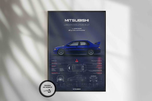 Mitsubishi Lancer Evolution IX GT (2006) - 3D RENDER STUDIO SIDE