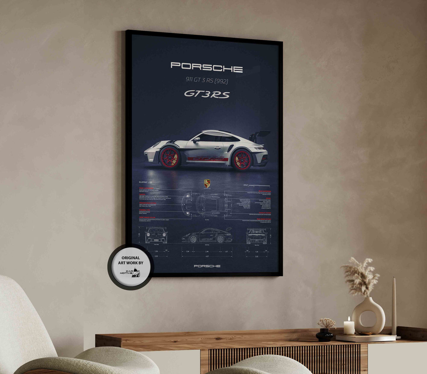 Porsche 911 GT 3 RS (922) (2023) - 3D RENDER STUDIO SIDE