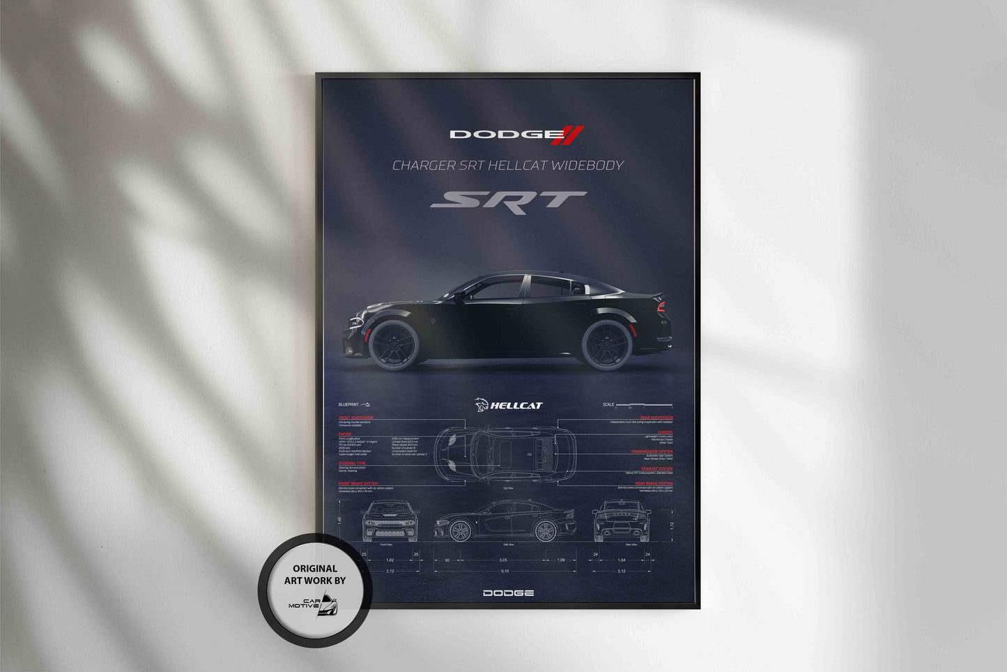 Dodge Charger SRT Hellcat (2020) - 3D RENDER STUDIO SIDE