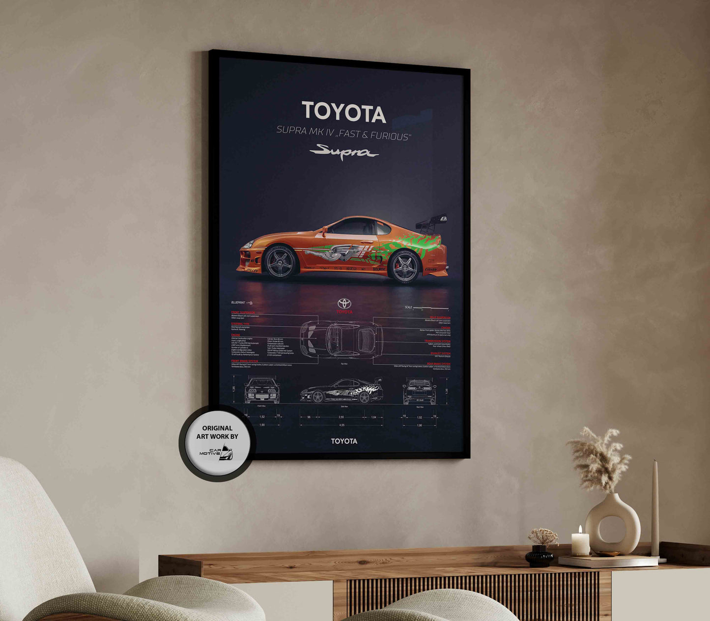 Toyota Supra MK 4 (1993) - 3D RENDER STUDIO SIDE