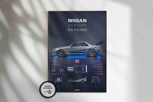 Nissan Skyline GT-R R34 (1999) - 3D RENDER STUDIO SIDE