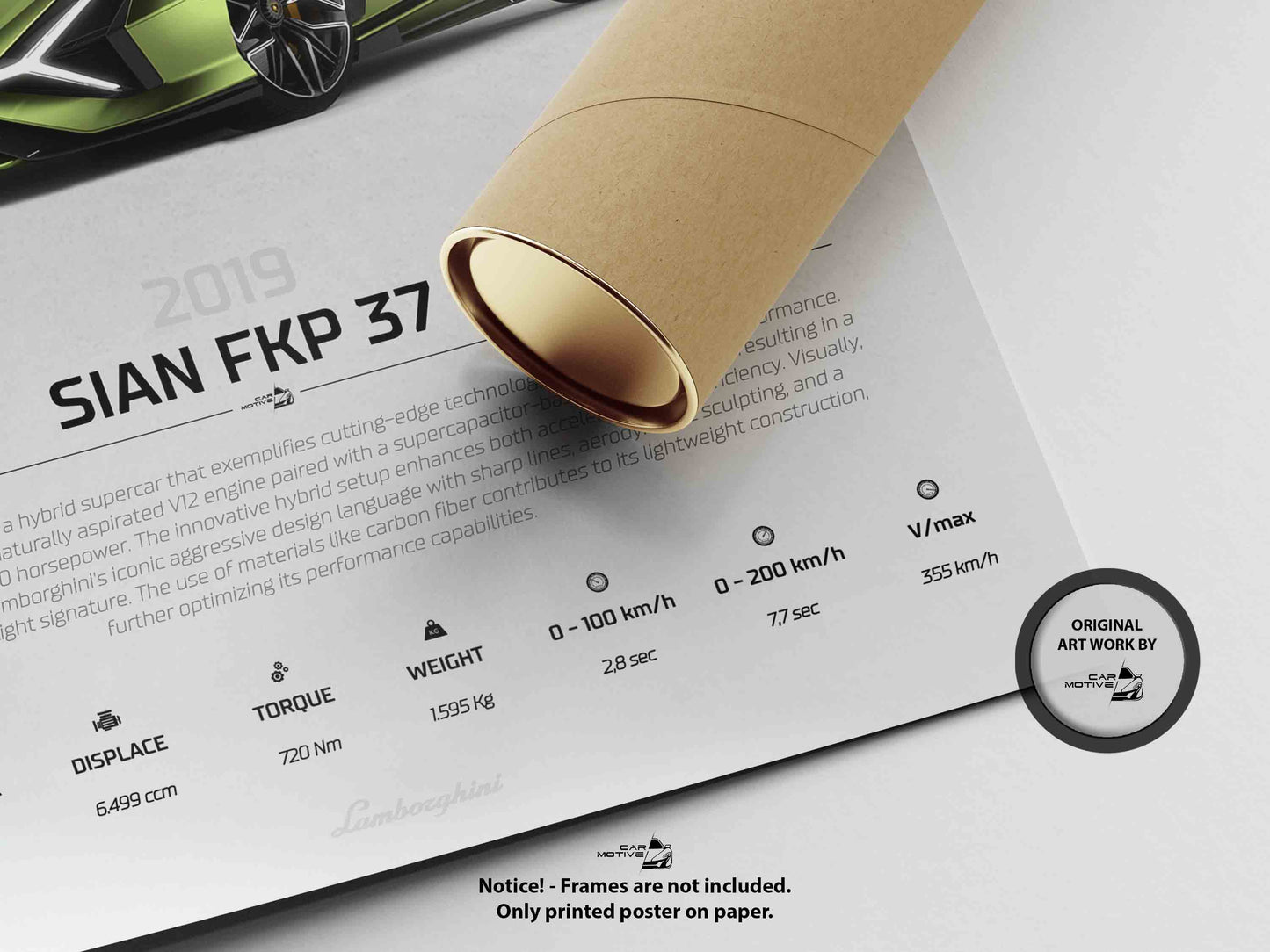 Lamborghini Sian FKP 37 (2019) - STUDIO MONTAGE 3/4 SIDE