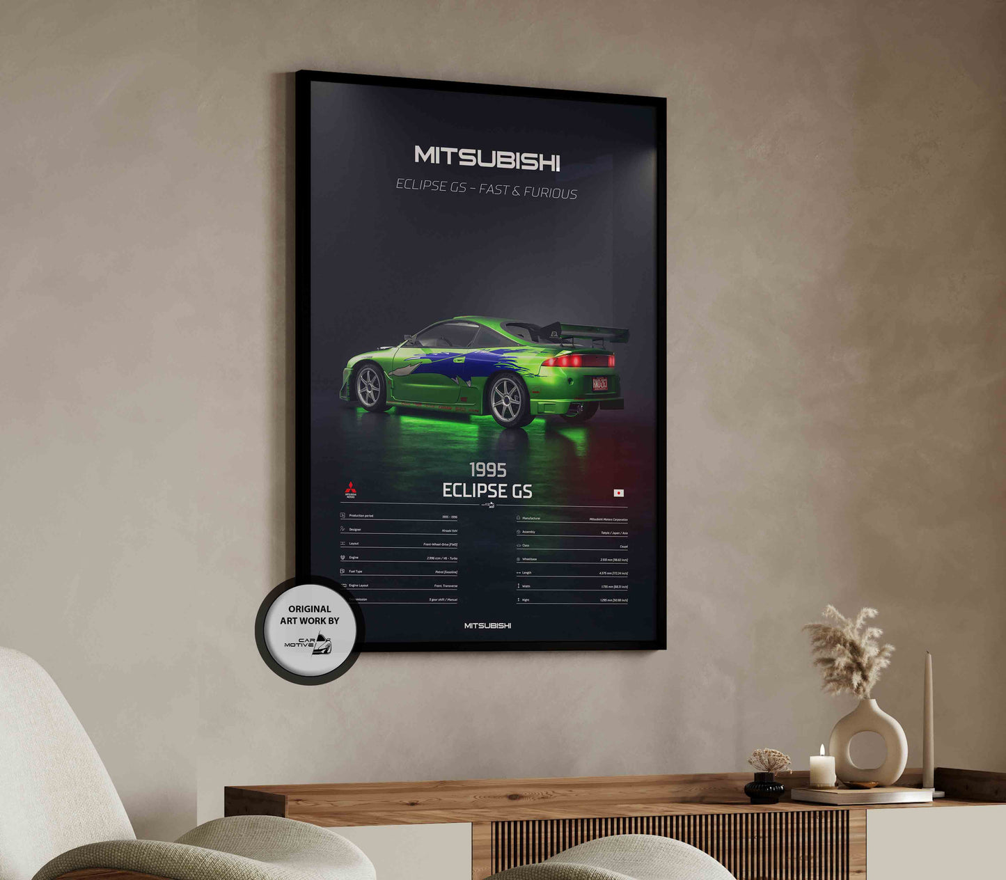 Mitsubishi Eclipse GS (1995) - 3D RENDER STUDIO REAR