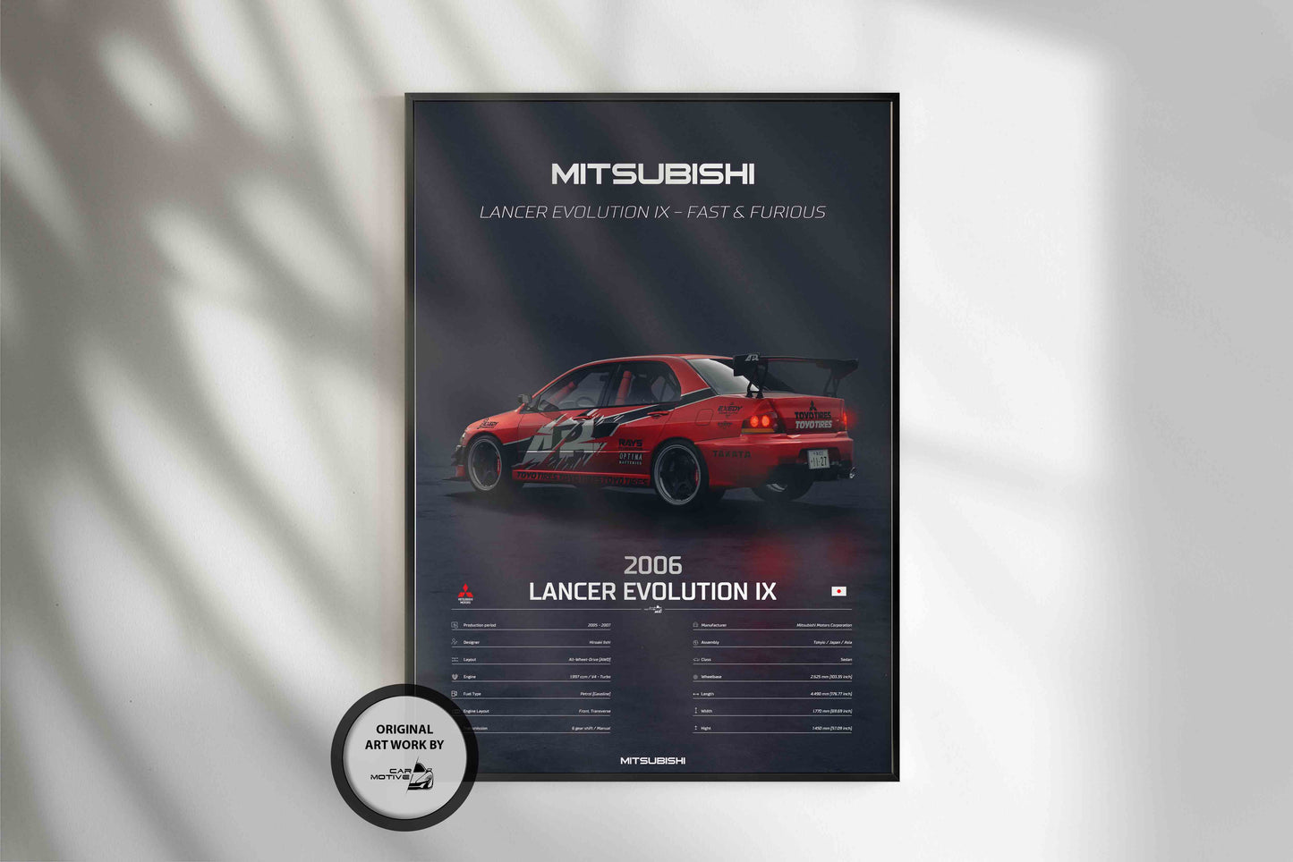 Mitsubishi Lancer Evolution IX (2006) - 3D RENDER STUDIO REAR