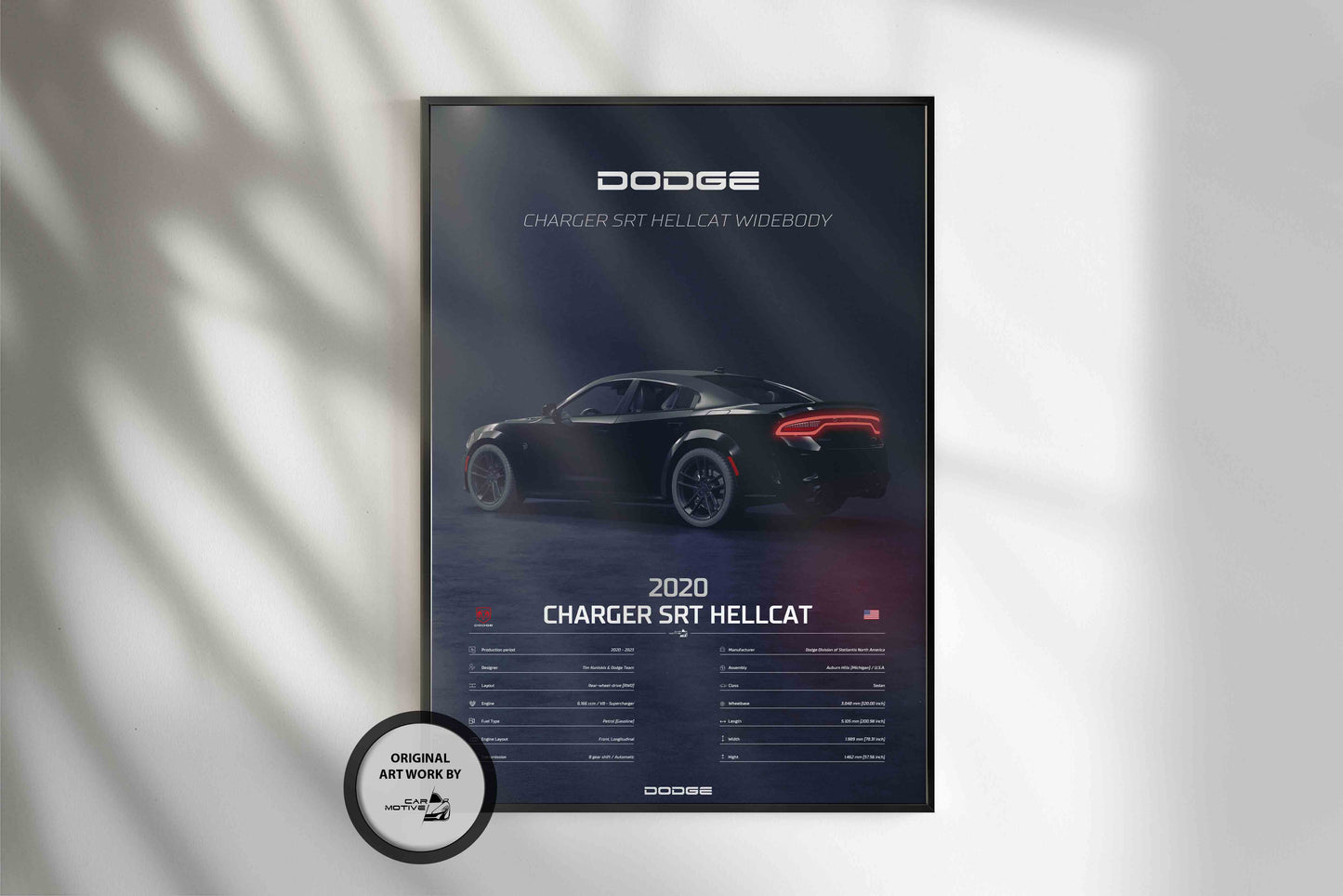 Dodge Charger SRT Hellcat (2020) - 3D RENDER STUDIO REAR