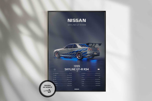 Nissan Skyline GT-R R34 (1999) - 3D RENDER STUDIO REAR