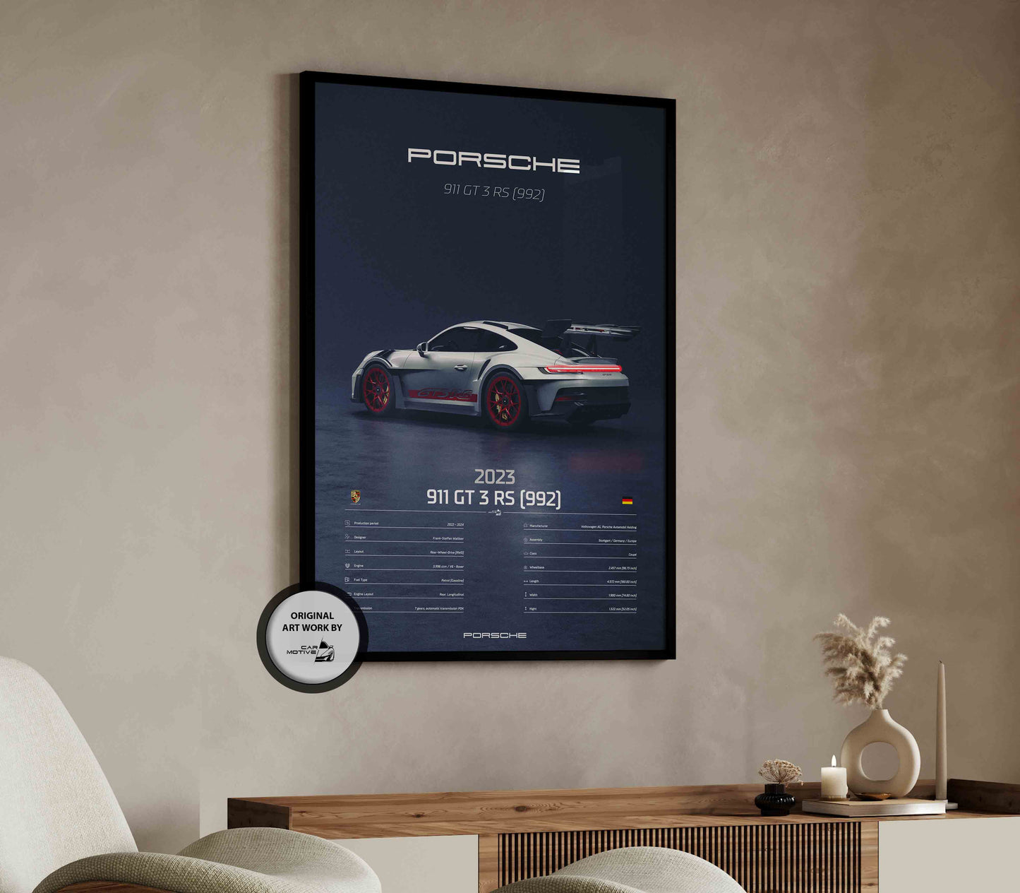 Porsche 911 GT 3 RS (922) (2023) - 3D RENDER STUDIO REAR