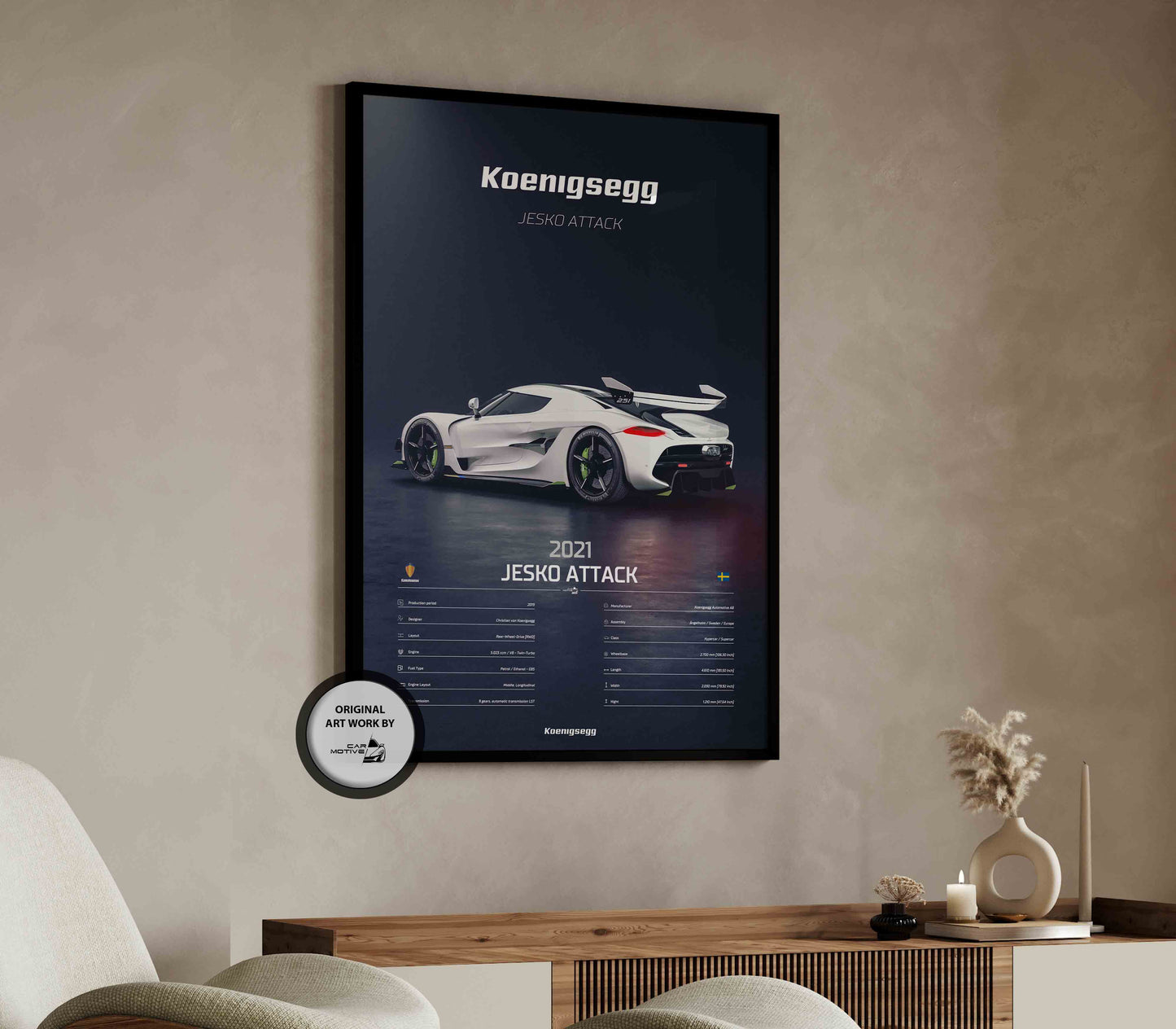 Koenigsegg Jesko Attack 251 (2021) - 3D RENDER STUDIO REAR