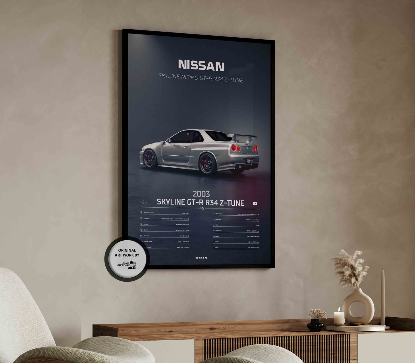 Nissan Skyline GT-R R34 Z-Tune (2003) - 3D RENDER STUDIO REAR