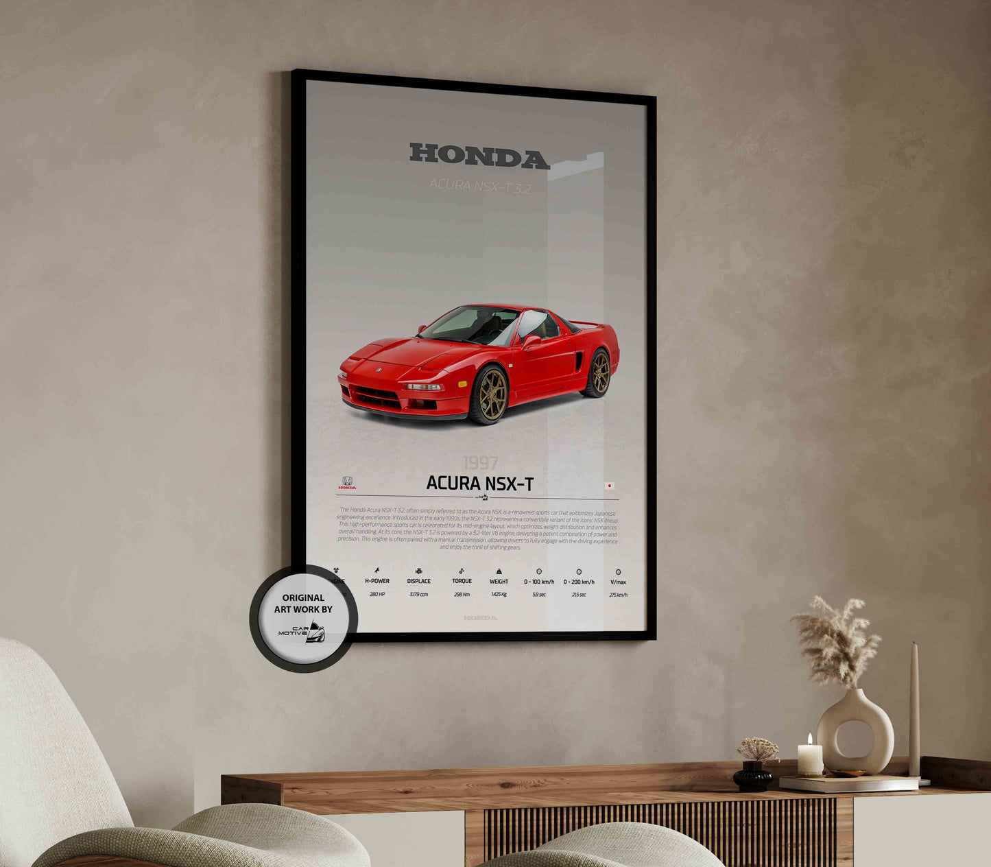 Honda Acura NSX-T (1997) - STUDIO MONTAGE 3/4 SIDE