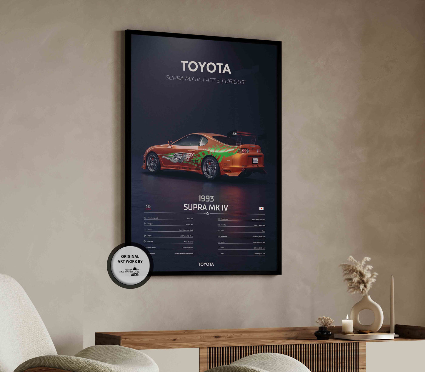 Toyota Supra MK 4 (1993) - 3D RENDER STUDIO REAR