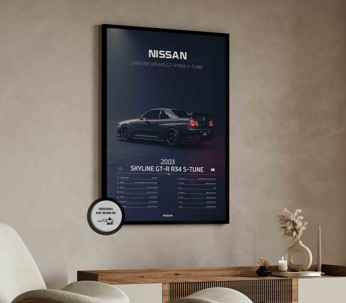 Nissan Skyline GT-R R34 S-Tune (2003) - 3D RENDER STUDIO REAR