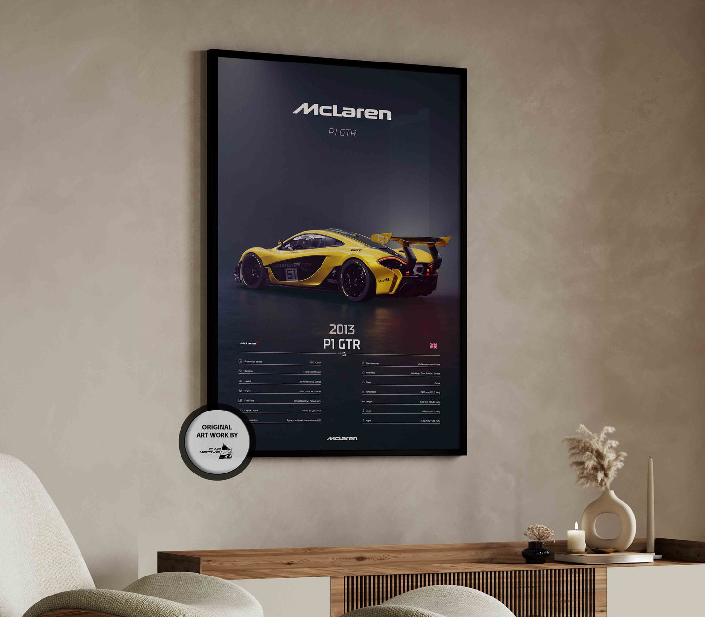 McLaren P1 GTR (2013) - 3D RENDER STUDIO REAR